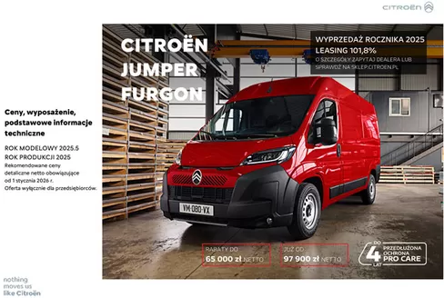 Katalog Citroen w: Jastrzębie-Zdrój | Citroën Jumper Furgon | 2026-01-20T00:00:00.000Z - 2027-01-01T00:00:00.000Z