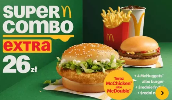 Katalog McDonald's w: Słomniki | Super Combo Extra za 26 zł | 2026-03-13T00:00:00.000Z - 2026-04-21T00:00:00.000Z