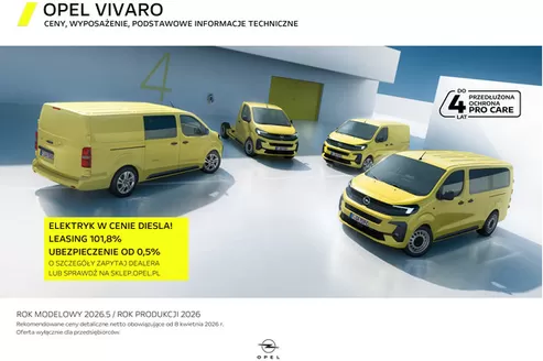 Katalog Opel w: Jastrzębie-Zdrój | Cennik klienta Opel Vivaro rp26 rm265 K0 L0 080426 | 2026-04-11T00:00:00.000Z - 2026-04-25T00:00:00.000Z